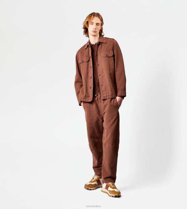 Tod\'s 8NXV1088 hnedá muži košeľa sako maxi vrecká