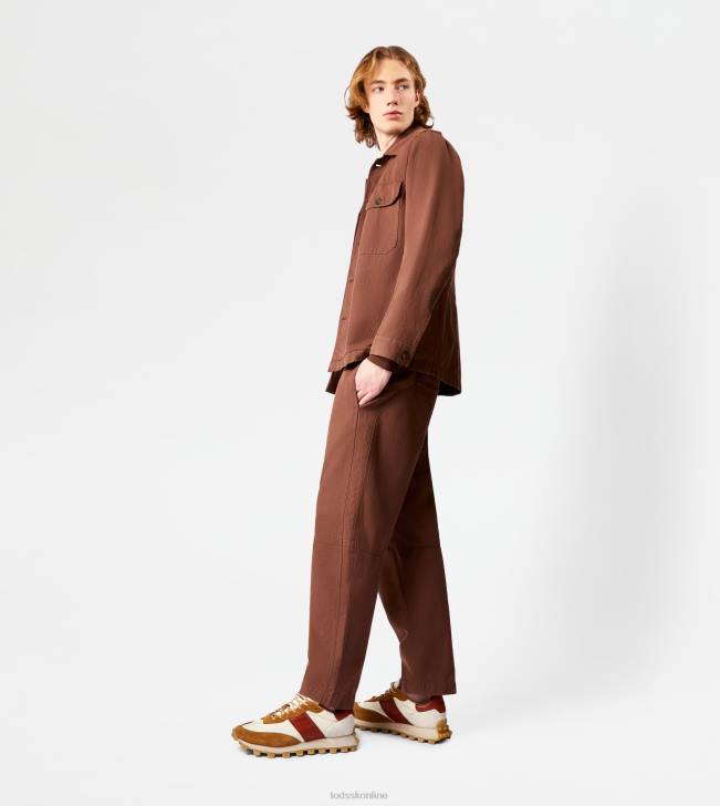Tod\'s 8NXV1088 hnedá muži košeľa sako maxi vrecká