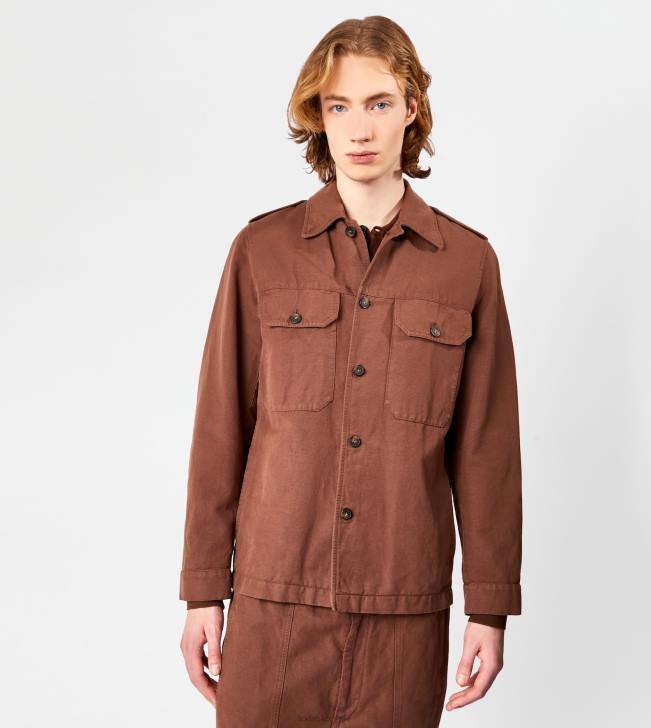 Tod\'s 8NXV1088 hnedá muži košeľa sako maxi vrecká