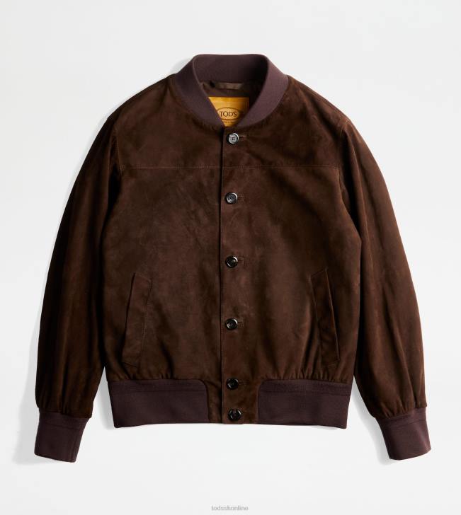 Tod's 8NXV1096 hnedá muži semišová bunda bomber