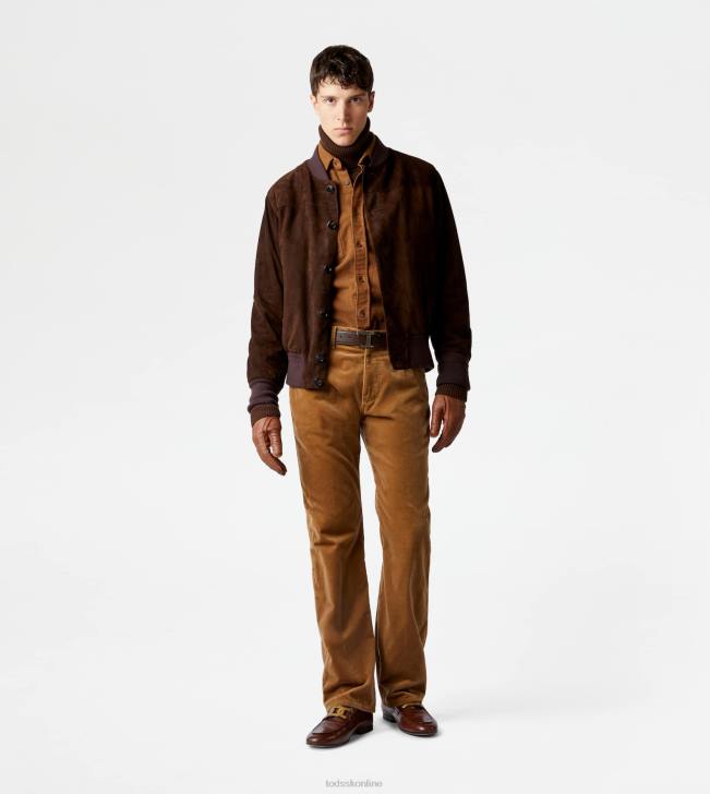 Tod\'s 8NXV1096 hnedá muži semišová bunda bomber