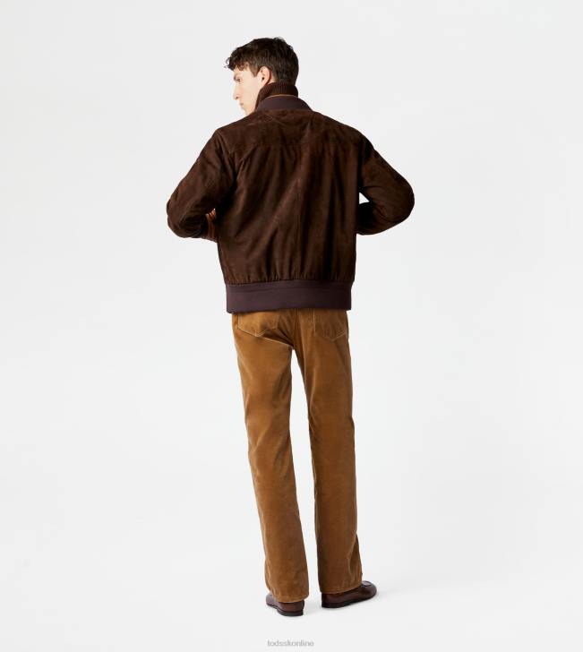 Tod\'s 8NXV1096 hnedá muži semišová bunda bomber