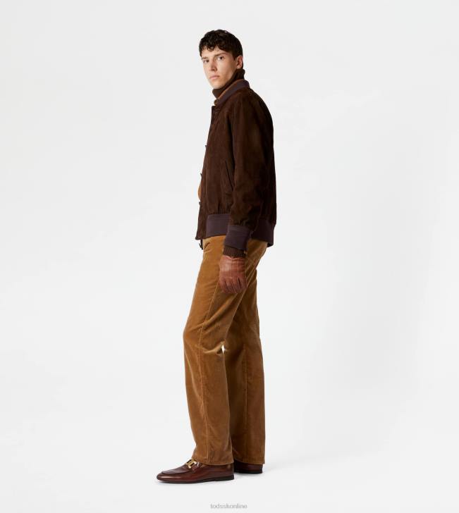 Tod\'s 8NXV1096 hnedá muži semišová bunda bomber