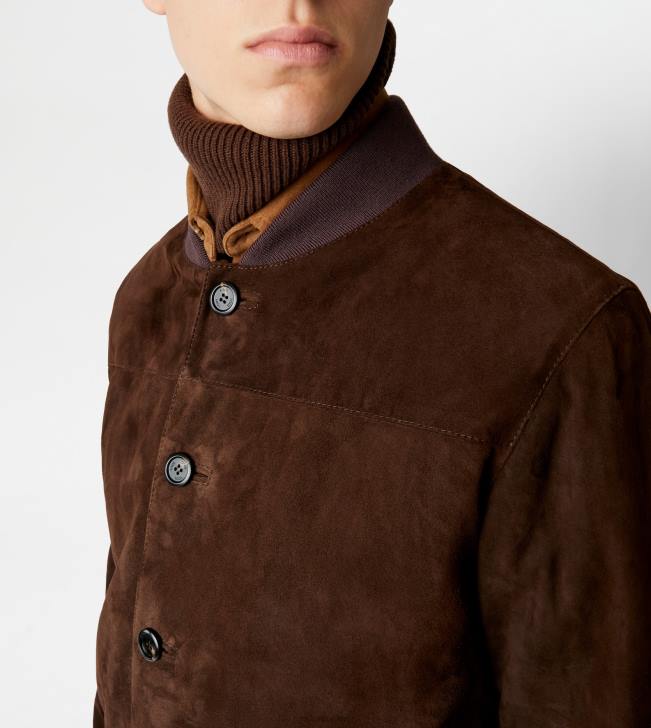 Tod\'s 8NXV1096 hnedá muži semišová bunda bomber