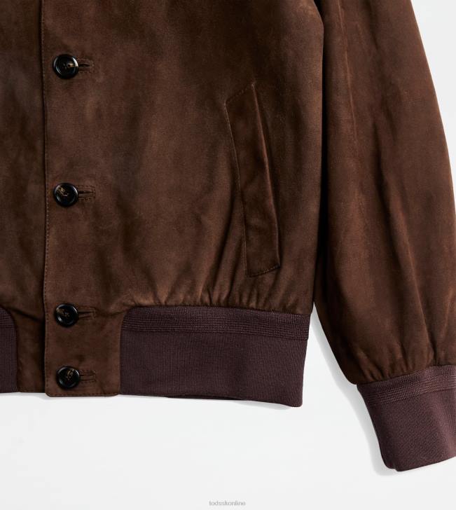 Tod\'s 8NXV1096 hnedá muži semišová bunda bomber