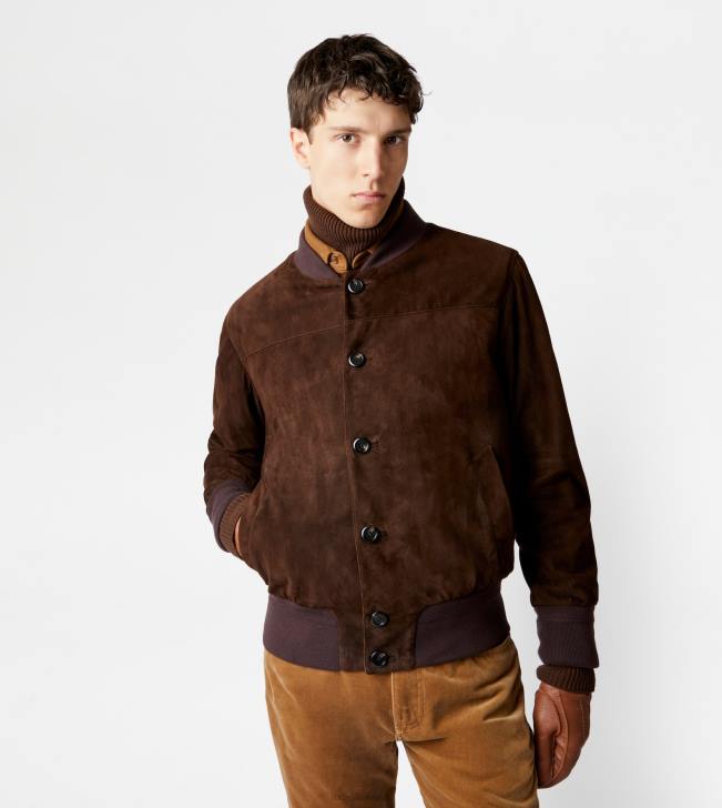 Tod\'s 8NXV1096 hnedá muži semišová bunda bomber