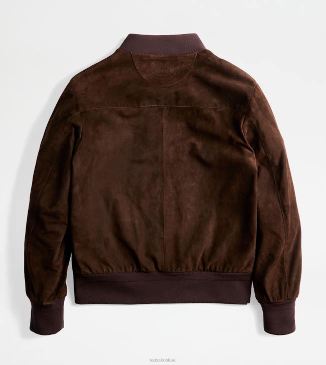 Tod\'s 8NXV1096 hnedá muži semišová bunda bomber