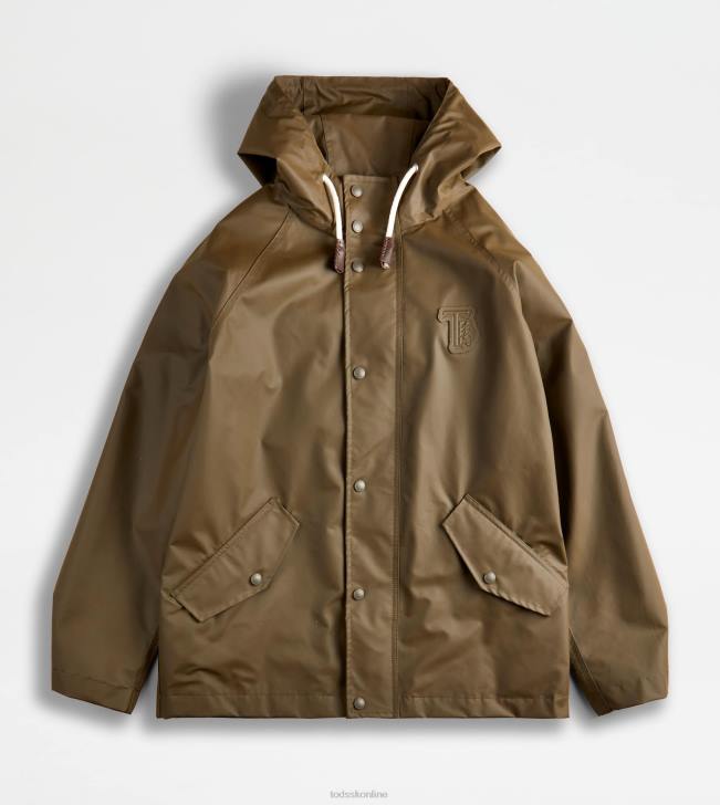 Tod's 8NXV1097 zelená muži pogumovaná parka