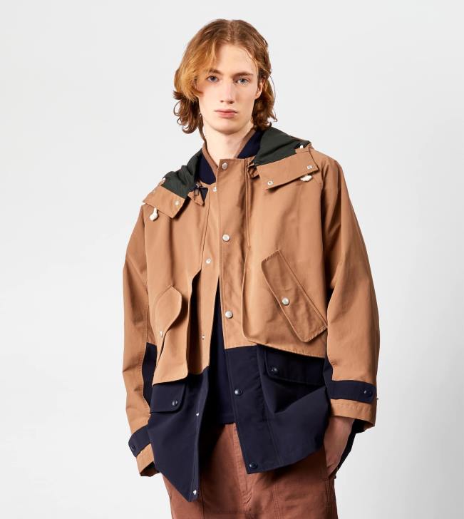 Tod\'s 8NXV1098 hnedá/modrá muži farebná bloková parka