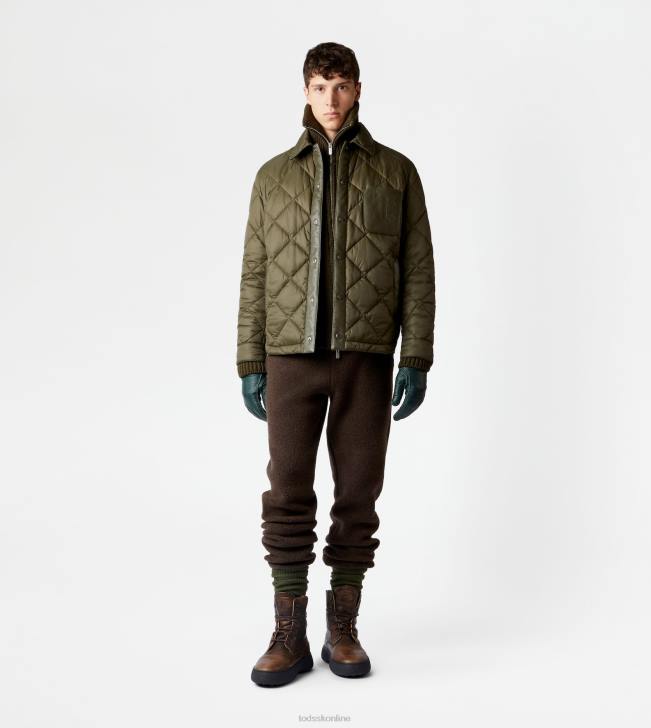Tod\'s 8NXV1113 zelená muži prešívaná cez košeľu