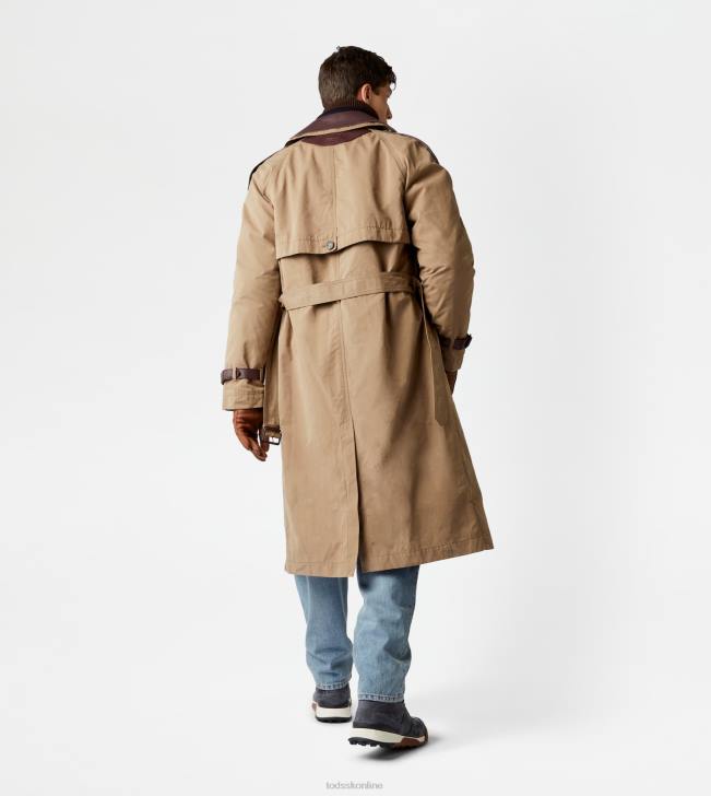 Tod\'s 8NXV1116 sivá muži trenčkot s koženými vložkami