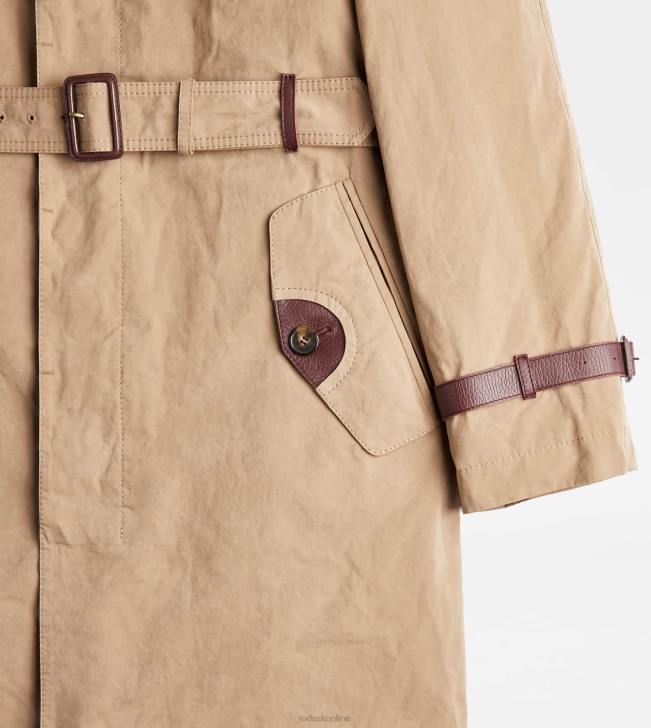 Tod\'s 8NXV1116 sivá muži trenčkot s koženými vložkami