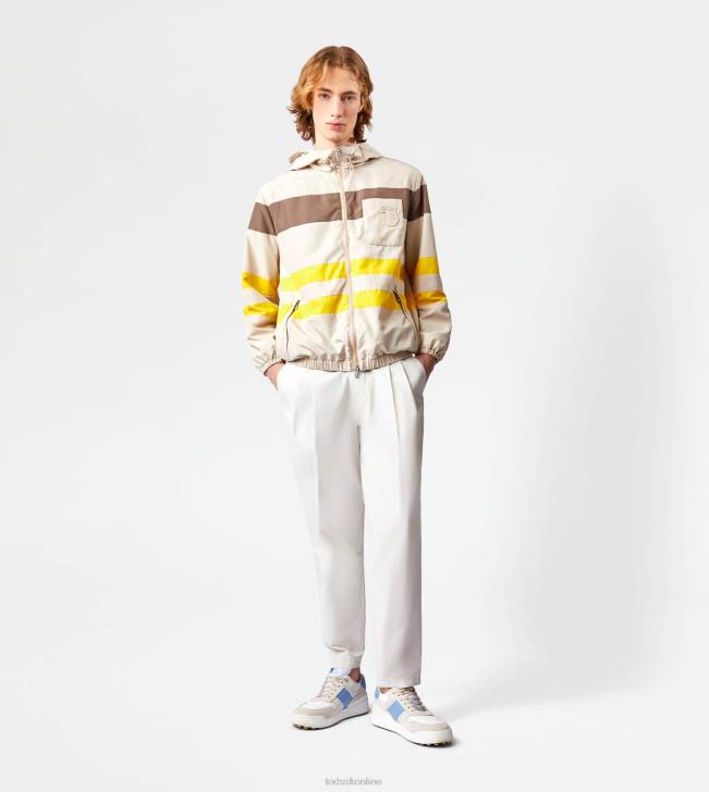 Tod\'s 8NXV1122 sivobiela/hnedá/žltá muži pruhy vetrovky