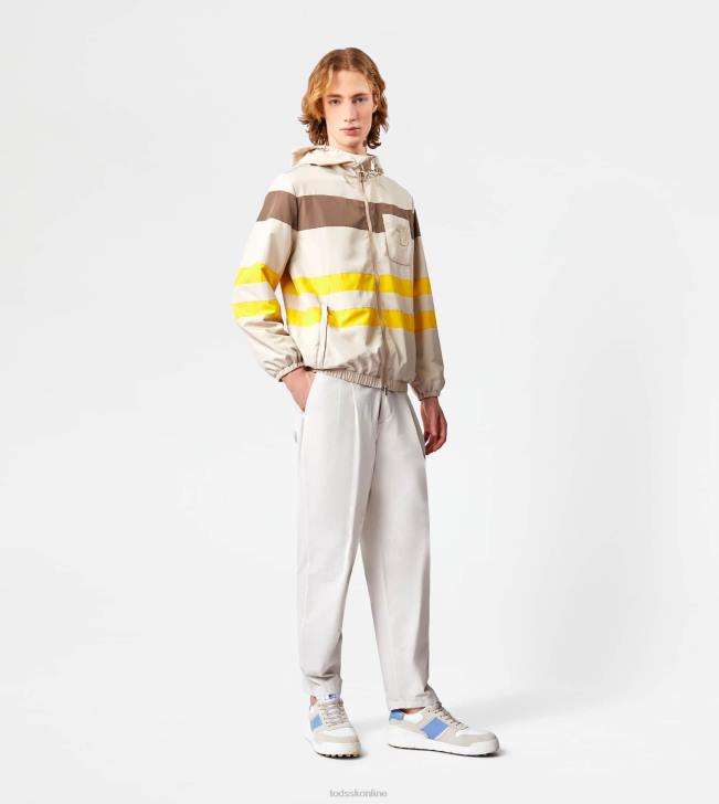 Tod\'s 8NXV1122 sivobiela/hnedá/žltá muži pruhy vetrovky