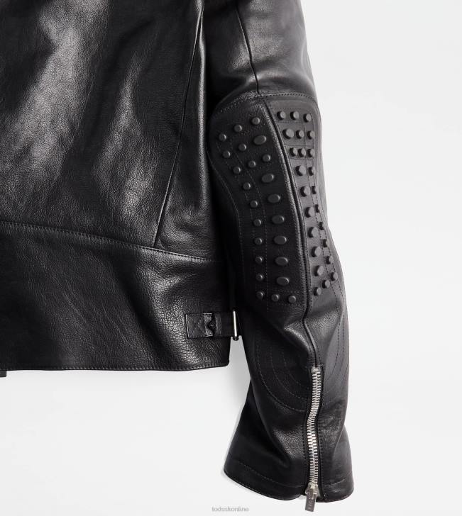 Tod\'s 8NXV1130 čierna muži motorkár v koži