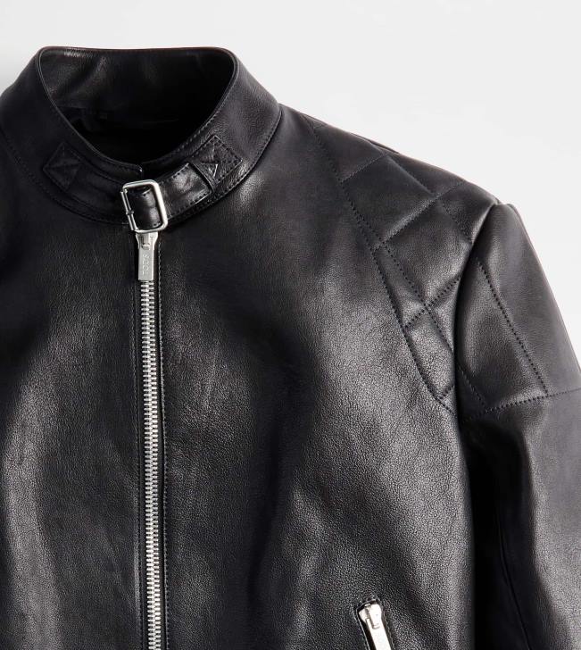 Tod\'s 8NXV1130 čierna muži motorkár v koži