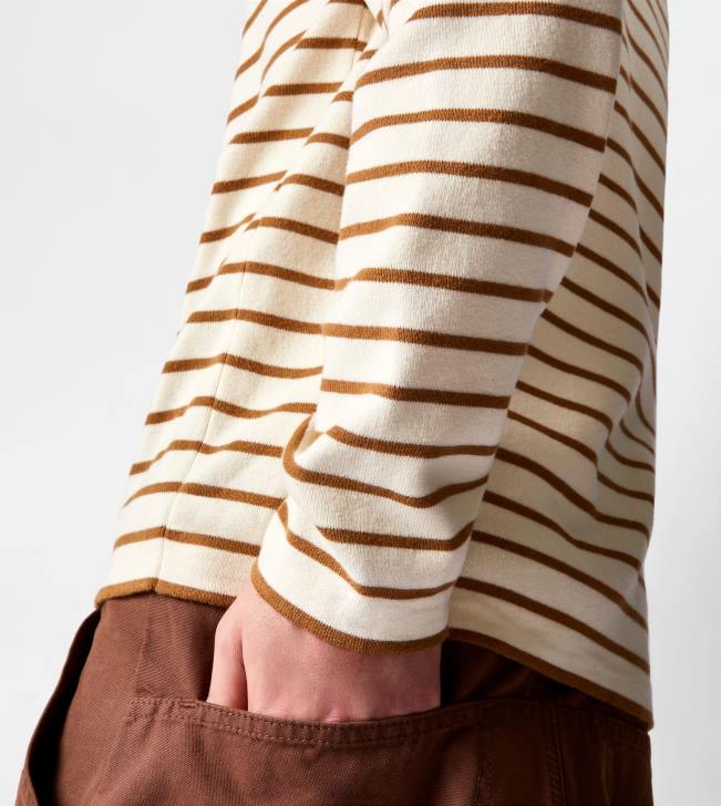 Tod\'s 8NXV1120 sivobiela/hnedá muži pruhovaný sveter s rolákom