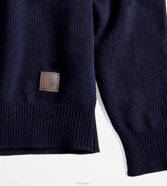 Tod\'s 8NXV1124 Modrá muži rolák z kašmírovej zmesi