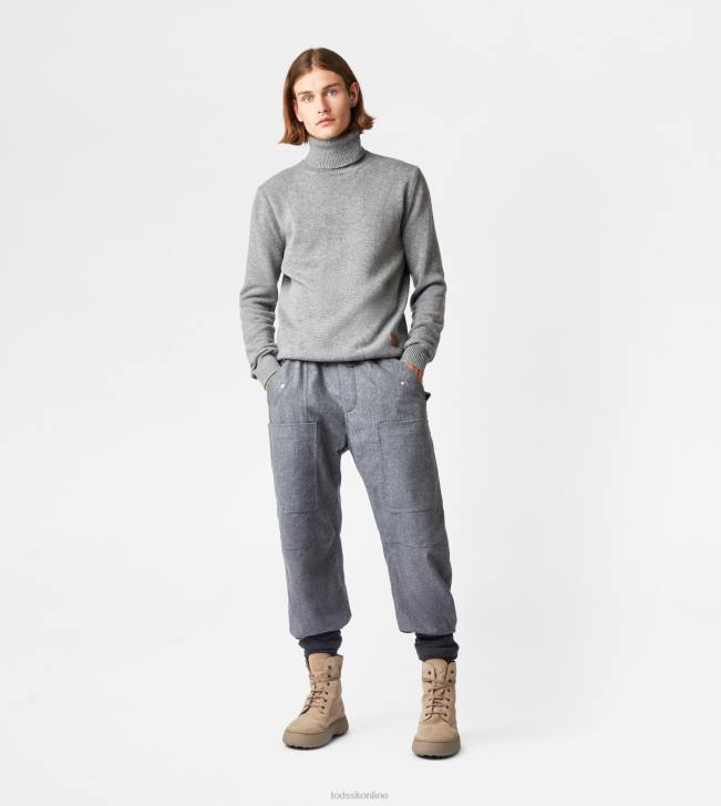 Tod\'s 8NXV1125 sivá muži rolák z kašmírovej zmesi