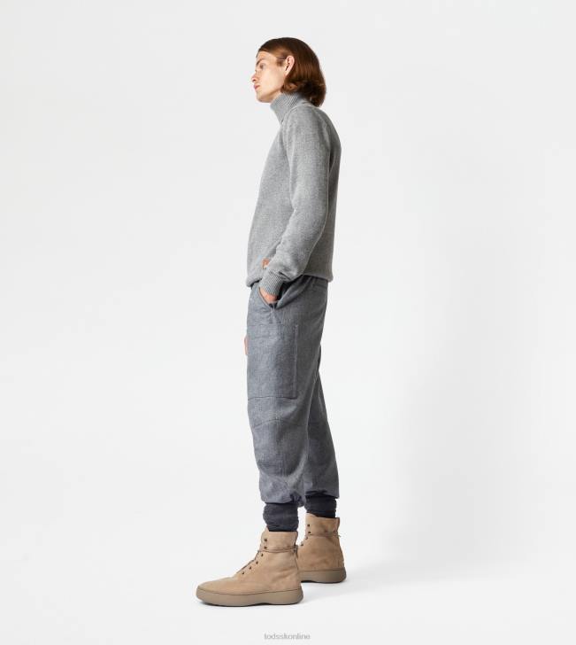 Tod\'s 8NXV1125 sivá muži rolák z kašmírovej zmesi