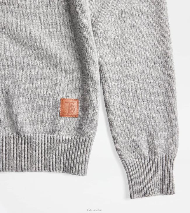 Tod\'s 8NXV1125 sivá muži rolák z kašmírovej zmesi