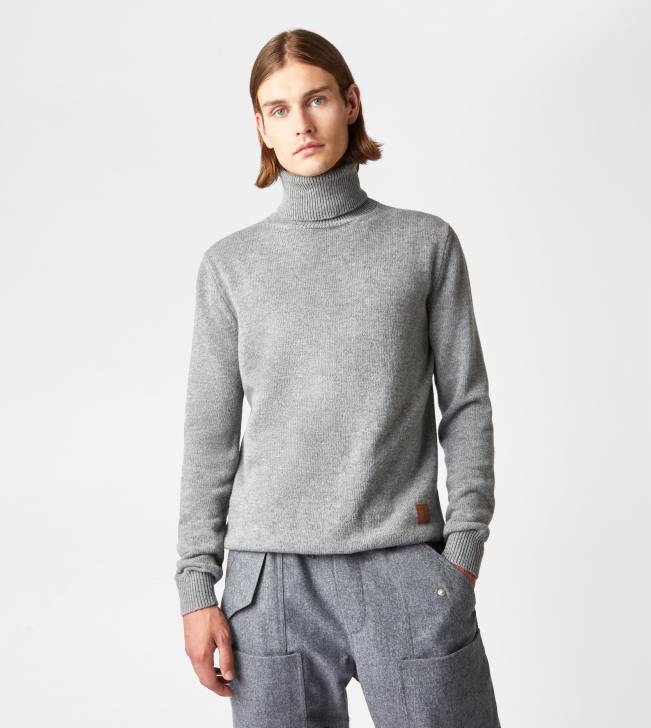 Tod\'s 8NXV1125 sivá muži rolák z kašmírovej zmesi