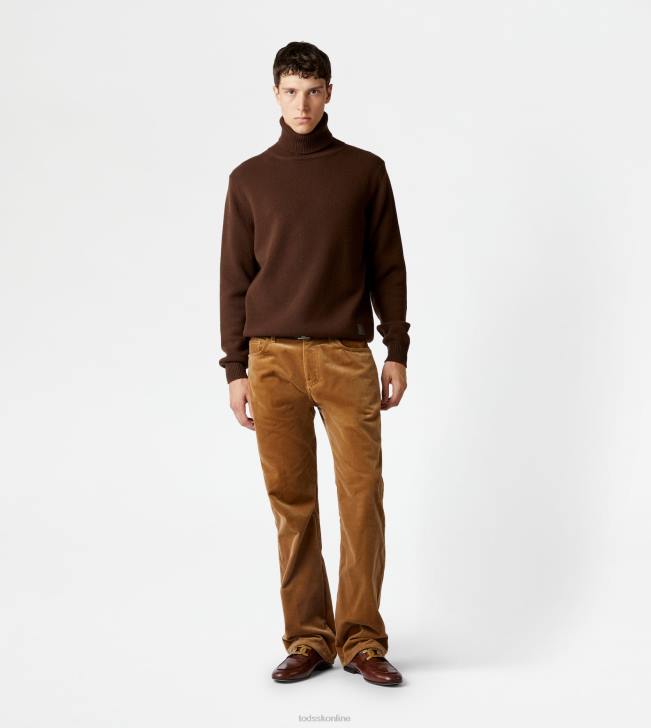 Tod\'s 8NXV1126 hnedá muži rolák z kašmírovej zmesi