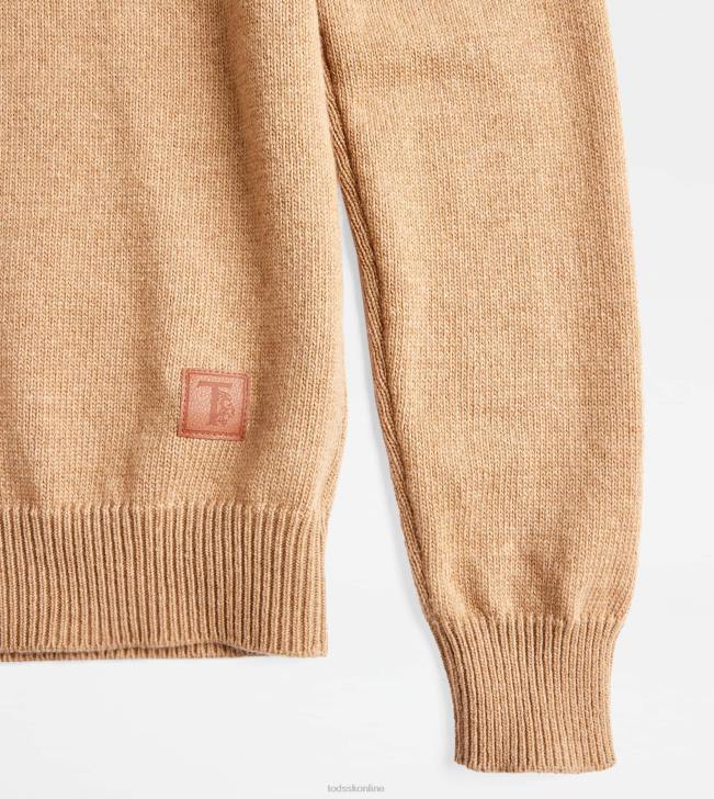 Tod\'s 8NXV1127 béžová muži rolák z kašmírovej zmesi