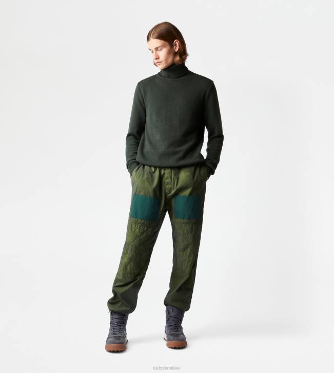Tod\'s 8NXV1134 zelená muži rolák z kašmírovej zmesi