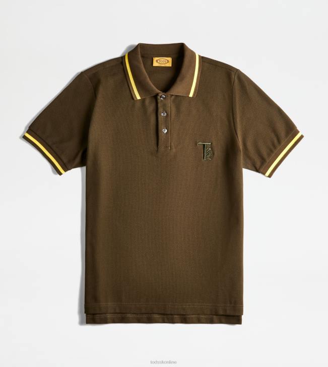 Tod's 8NXV1094 zelená muži polokošeľa v piquet