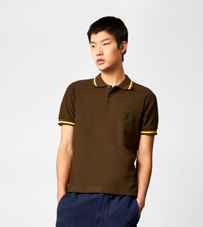Tod\'s 8NXV1094 zelená muži polokošeľa v piquet