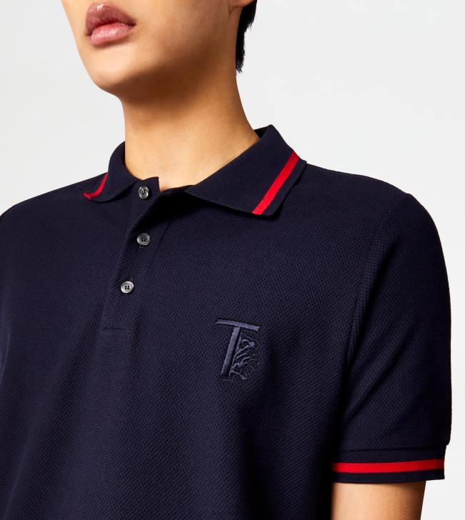 Tod\'s 8NXV1099 Modrá muži polokošeľa v piquet