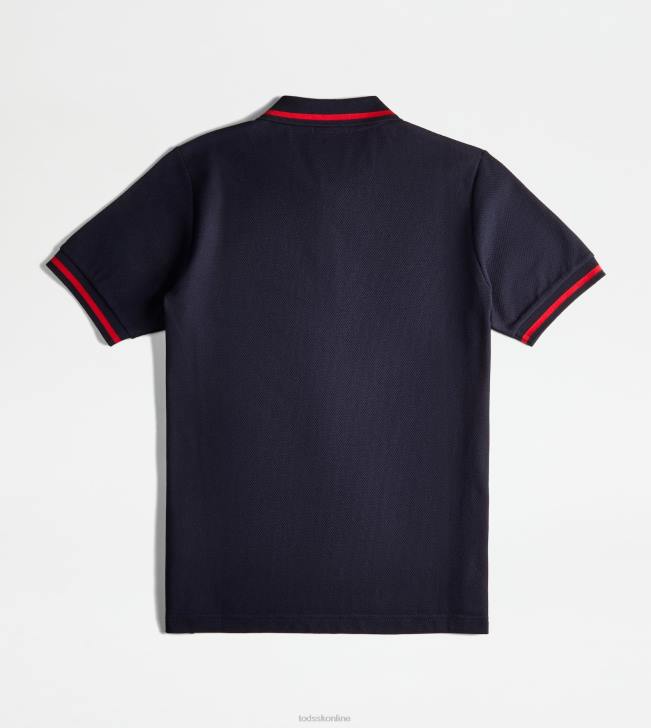 Tod\'s 8NXV1099 Modrá muži polokošeľa v piquet