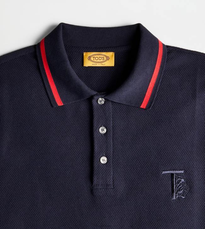 Tod\'s 8NXV1099 Modrá muži polokošeľa v piquet