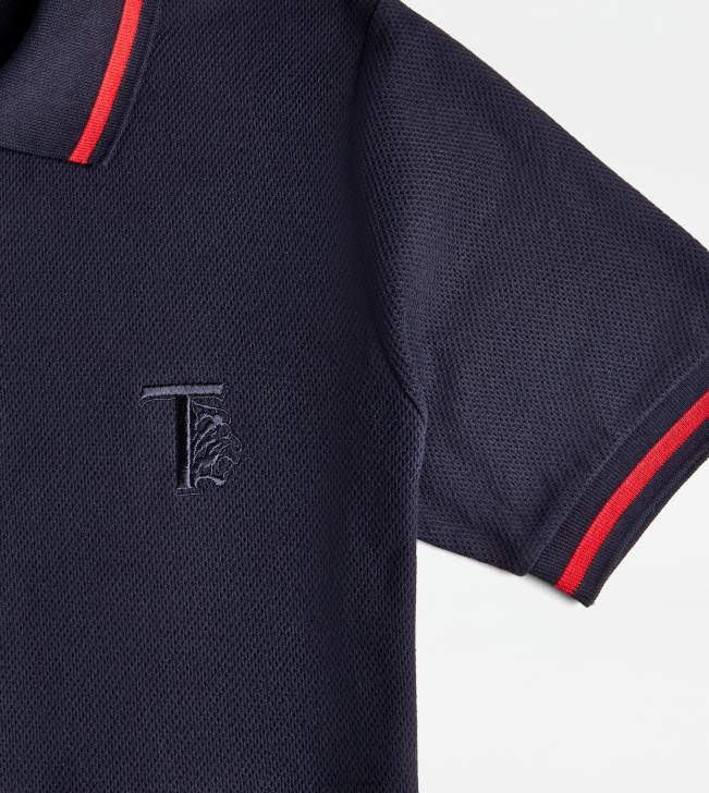 Tod\'s 8NXV1099 Modrá muži polokošeľa v piquet