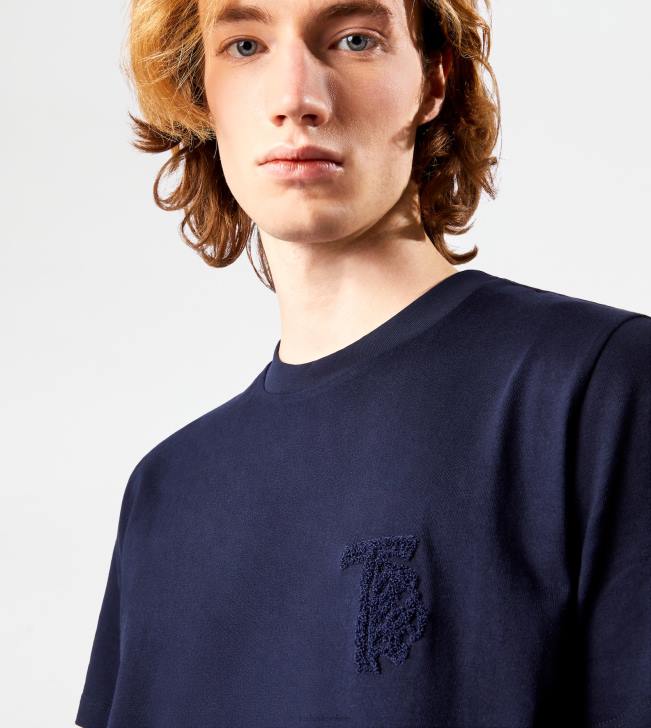 Tod\'s 8NXV1101 Modrá muži tričko s okrúhlym výstrihom