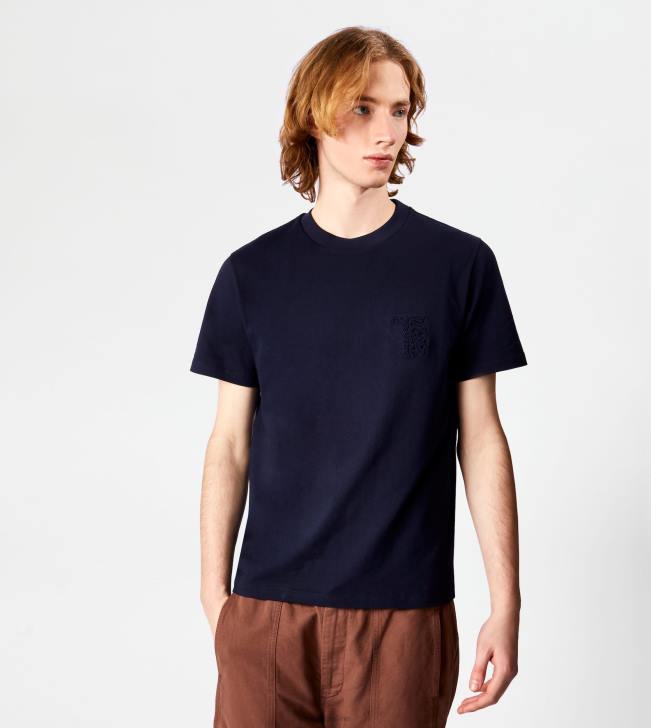 Tod\'s 8NXV1101 Modrá muži tričko s okrúhlym výstrihom