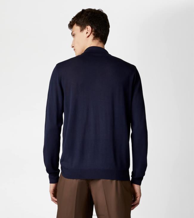 Tod\'s 8NXV1104 Modrá muži polokošeľa z kašmírovej zmesi