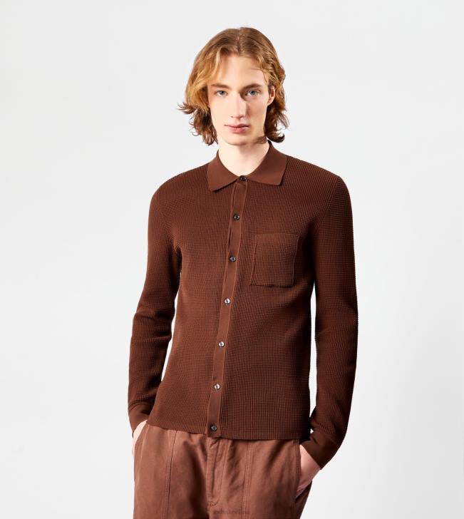 Tod\'s 8NXV1109 hnedá muži košeľa z úpletu