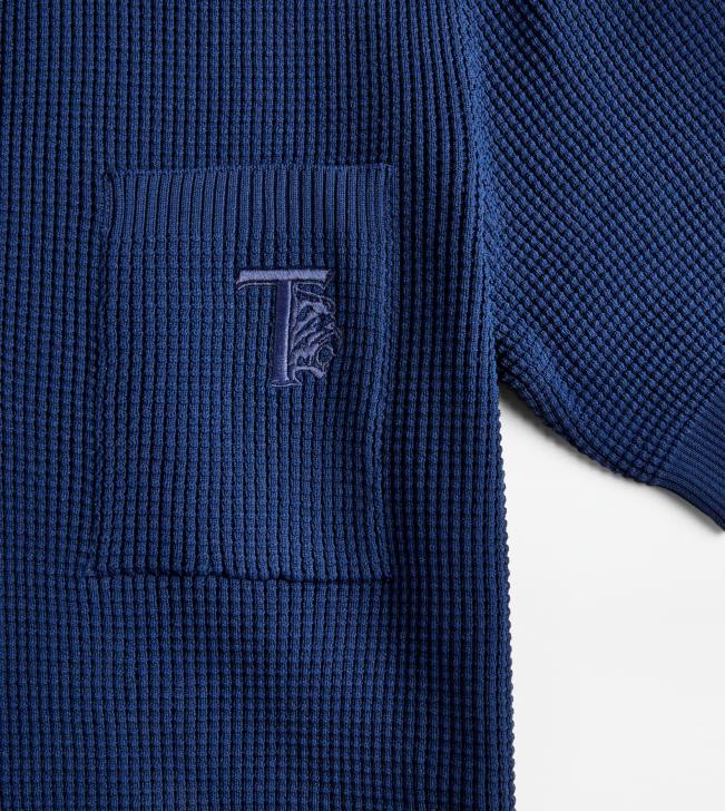 Tod\'s 8NXV1119 Modrá muži polokošeľa z úpletu