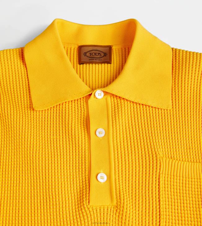 Tod\'s 8NXV1123 žltá muži polokošeľa z úpletu