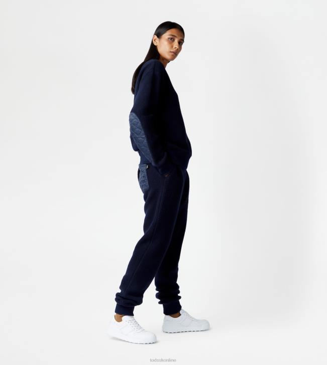 Tod\'s 8NXV1131 Modrá muži nohavice z kašmírovej zmesi