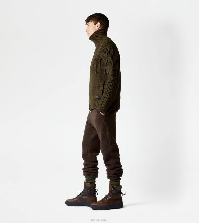 Tod\'s 8NXV1133 hnedá muži nohavice z kašmírovej zmesi