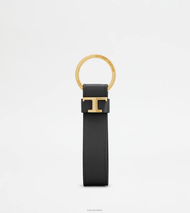 Tod's 8NXV1032 čierna muži držiak na kľúče v koži