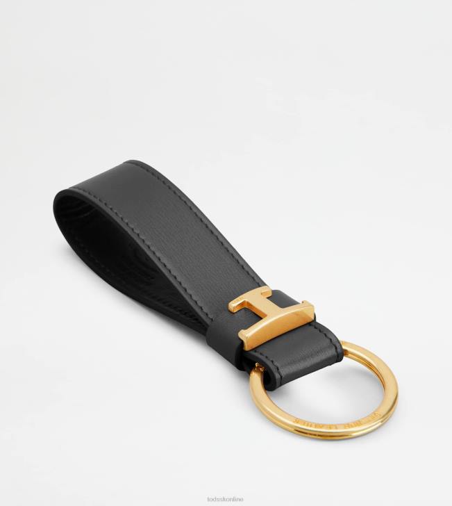Tod\'s 8NXV1032 čierna muži držiak na kľúče v koži