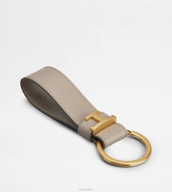 Tod\'s 8NXV1033 sivá muži držiak na kľúče v koži