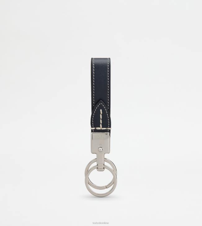 Tod's 8NXV1036 Modrá muži kožený držiak na kľúče