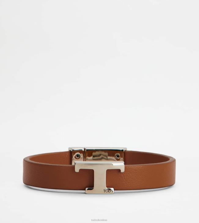 Tod's 8NXV1046 hnedá muži t nadčasový náramok z kože