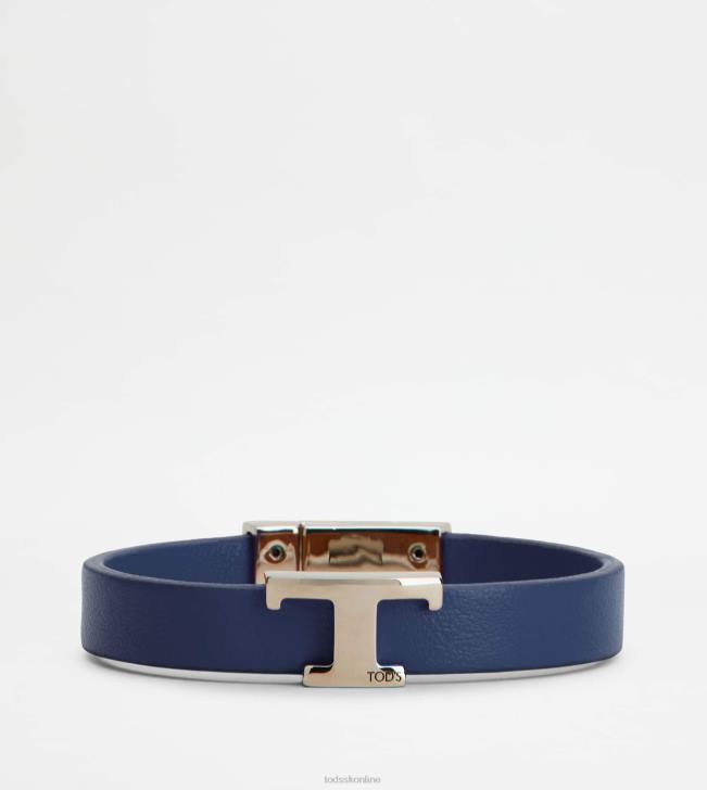 Tod's 8NXV1048 Modrá muži t nadčasový náramok z kože