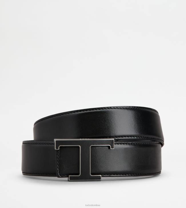 Tod's 8NXV923 čierna muži t nadčasový kožený opasok